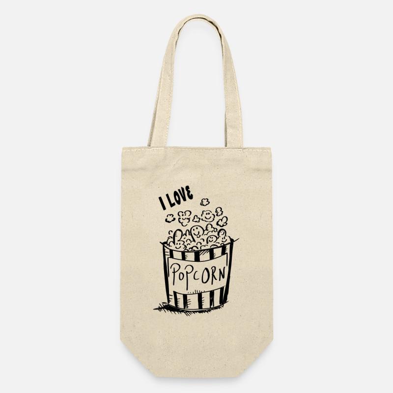 J'adore pop-corn - I love pop-corn - Sac à bouteille - nature
