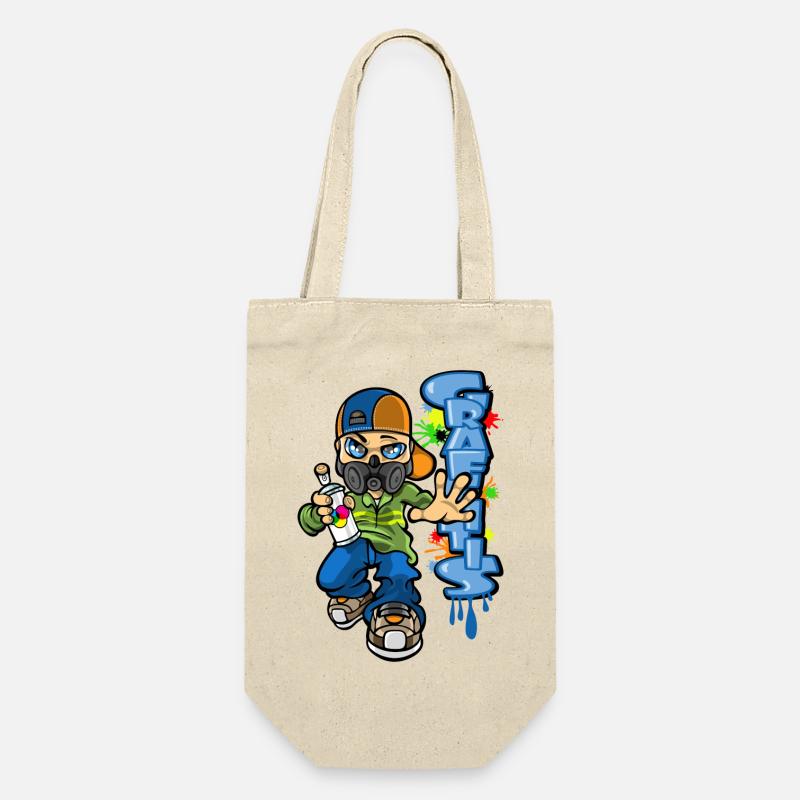 B-Boy und Graffiti - Geschenkbeutel für Flaschen - Natur