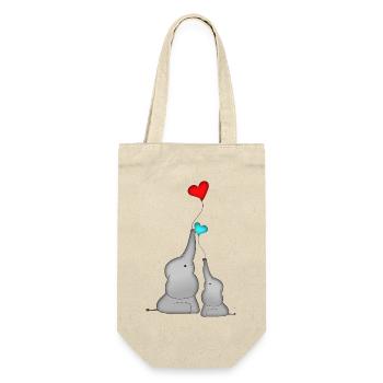 Anniversaire de bébé ballon coeur éléphant - Sac à bouteille - nature - Devant