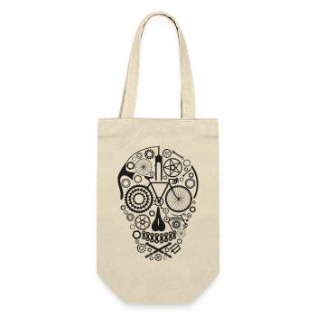 Bicycle Skull black - Geschenkbeutel für Flaschen - Natur - Vorne