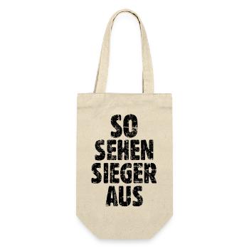 So sehen Sieger aus (Vintage/Schwarz) - Geschenkbeutel für Flaschen - Natur - Vorne