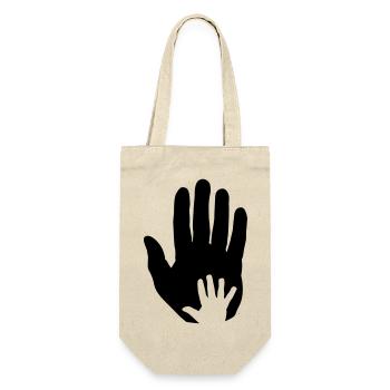 Baby Hand in Hand - Geschenkbeutel für Flaschen - Natur - Vorne