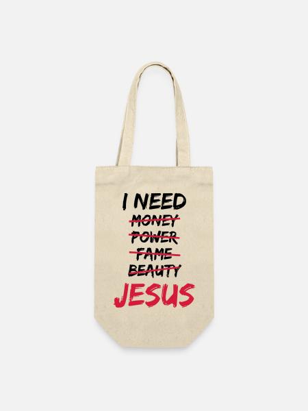 I need Jesus - Gift Bag for Bottles - nature
