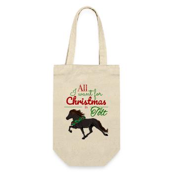 All I want for Christmas is Tölt - Leuchtrappe - Geschenkbeutel für Flaschen - Natur - Vorne