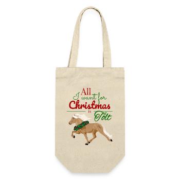 All I want for Christmas is Tölt - Fuchsfalbe - Geschenkbeutel für Flaschen - Natur - Vorne