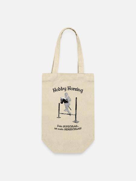 Hobby Horsing Spruch - Geschenkbeutel für Flaschen - Natur