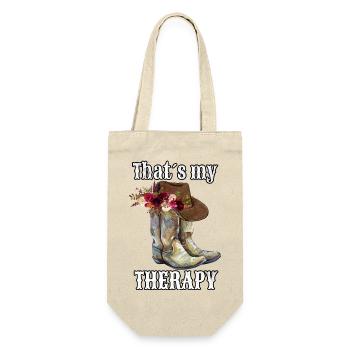 Westernreiten Westernreiterin Pferd Cowgirls Retro - Geschenkbeutel für Flaschen - Natur - Vorne