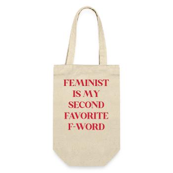 Feminist ist meine zweite Lieblings-F-Wort-Grafik - Geschenkbeutel für Flaschen - Natur - Vorne
