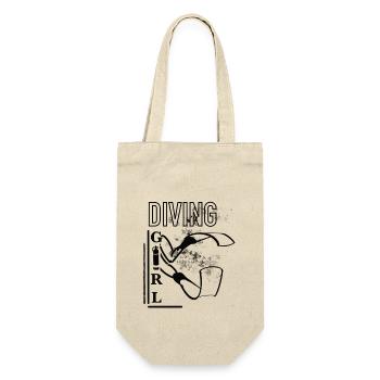 Diving. Girl - Geschenkbeutel für Flaschen - Natur - Vorne