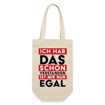 Ich hab das schon verstanden – ist mir nur egal - Geschenkbeutel für Flaschen - Natur - Vorne