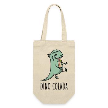 Dino avec cocktail - Sac à bouteille - nature - Devant