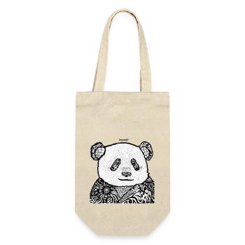 PANDA MANDALAS - Geschenkbeutel für Flaschen - Natur - Vorne