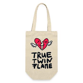 half hearts True Twin Flame - Gift Bag for Bottles - nature - Front