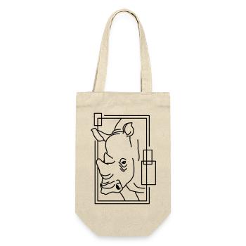 Rhinoceros in geometric design - Gift Bag for Bottles - nature - Front