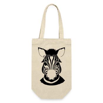 Fun Zebra Cartoon Natur Tier Safari Vektor 5 - Geschenkbeutel für Flaschen - Natur - Vorne