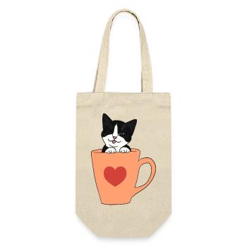 Sticker chat noir et blanc - Sac à bouteille - nature - Devant