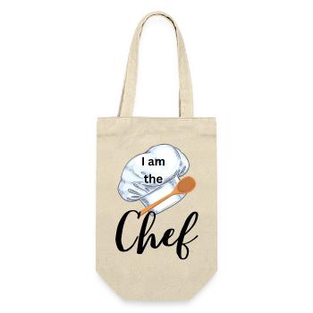 I am the Chef - Geschenkbeutel für Flaschen - Natur - Vorne