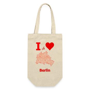 Ich liebe Berlin Stadtplan mit Straßen - Geschenkbeutel für Flaschen - Natur - Vorne