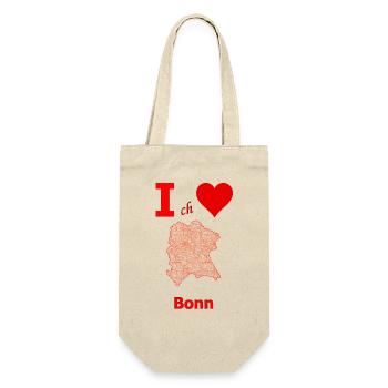 Ich liebe Bonn Stadtplan mit Straßen - Geschenkbeutel für Flaschen - Natur - Vorne