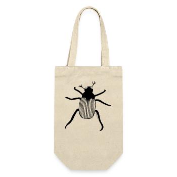 Natürlich, verspielt, trendy: Gartenlaubenkäfer - Geschenkbeutel für Flaschen - Natur - Vorne