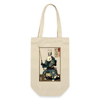 Japanese rabbit in samurai armor in ukiyo-e style - Gift Bag for Bottles - nature - Front