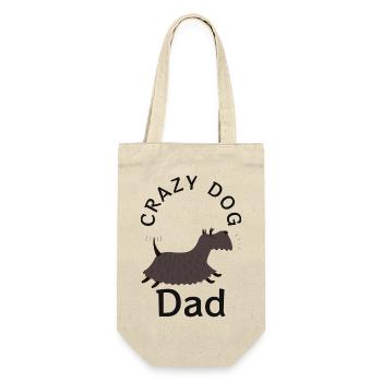 Crazy Dog Dad - Geschenkbeutel für Flaschen - Natur - Vorne
