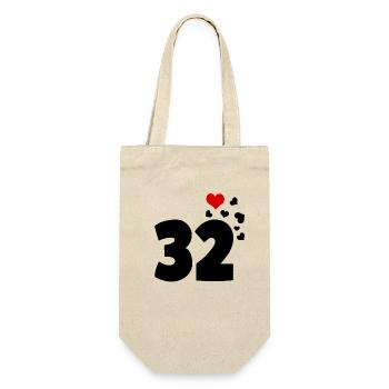 32 hearts 32nd birthday - Gift Bag for Bottles - nature - Front