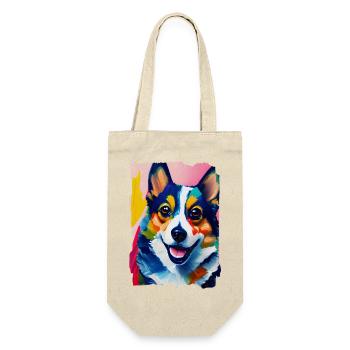 Porträt des Hunde-Corgis - Geschenkbeutel für Flaschen - Natur - Vorne
