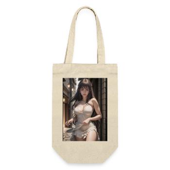 Woman in a alley, town,Generated AI - Gift Bag for Bottles - nature - Front