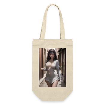 Woman in a alley, town,Generated AI - Gift Bag for Bottles - nature - Front