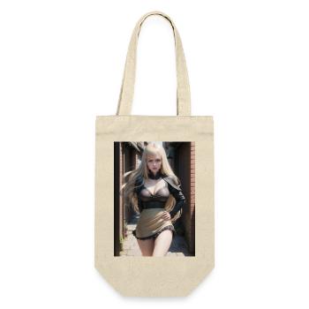 Woman in a alley, town,Generated AI - Gift Bag for Bottles - nature - Front