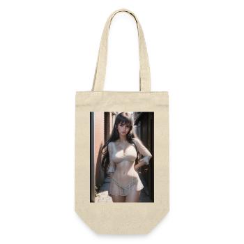 Woman in a alley, town,Generated AI - Gift Bag for Bottles - nature - Front