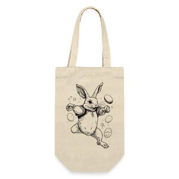 Osterhase black - Geschenkbeutel für Flaschen - Natur - Vorne