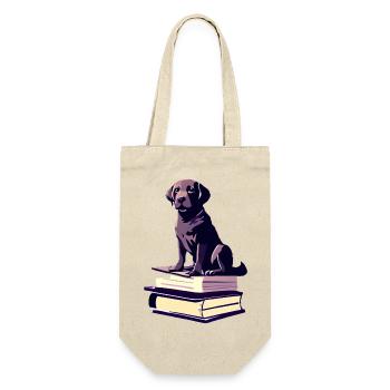 Hunde Buch Lesen Hundehalter Hund Bücher Labrador - Geschenkbeutel für Flaschen - Natur - Vorne