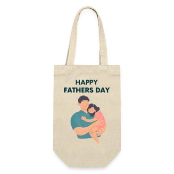 Geschenk Vatertag - Papa ist der Beste / Männertag - Geschenkbeutel für Flaschen - Natur - Vorne