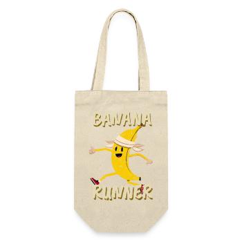 Banane Joggen Marathon Banana Runner - Geschenkbeutel für Flaschen - Natur - Vorne