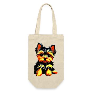 Dog Dog Owner Yorkshire Terrier Puppy - Gift Bag for Bottles - nature - Front
