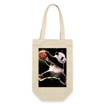 Basketball Dunk Panda - Geschenkbeutel für Flaschen - Natur - Vorne