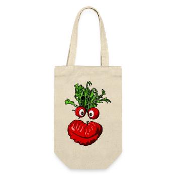 Healthy smile with organic vegetables - Gift Bag for Bottles - nature - Front