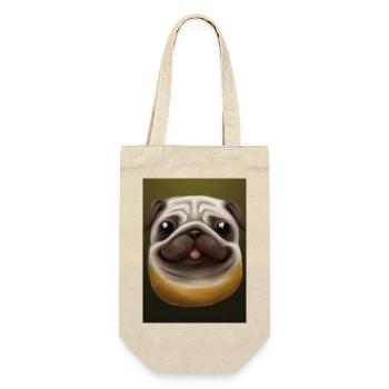 Kartoffel-Hund-Gesicht - Geschenkbeutel für Flaschen - Natur - Vorne