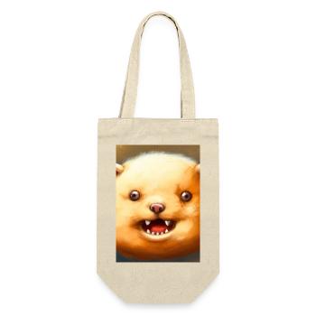 Kartoffel-Hund-Gesicht - Geschenkbeutel für Flaschen - Natur - Vorne