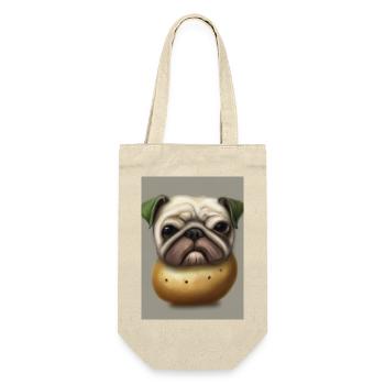 Kartoffel-Hund-Gesicht - Geschenkbeutel für Flaschen - Natur - Vorne