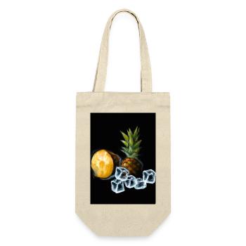 Ananas und Eiswürfel - Geschenkbeutel für Flaschen - Natur - Vorne
