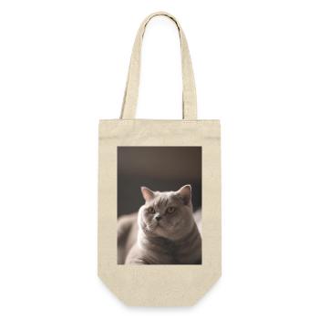 Britische Kurzhaarkatze - Geschenkbeutel für Flaschen - Natur - Vorne