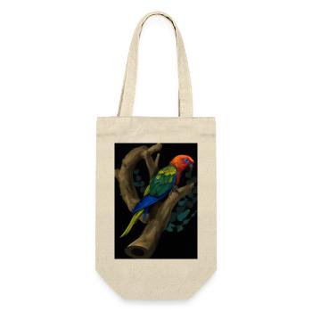 Papagei auf einem Baum - Geschenkbeutel für Flaschen - Natur - Vorne