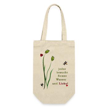 Natur, Liebe, Insekten - Geschenkbeutel für Flaschen - Natur - Vorne