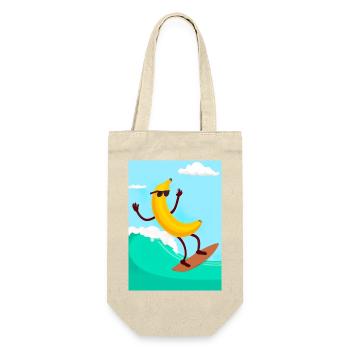 Surfen Banane - Geschenkbeutel für Flaschen - Natur - Vorne