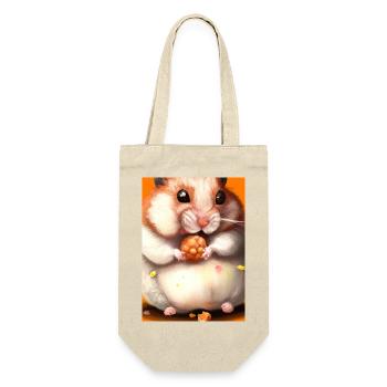 Hamster frisst - Geschenkbeutel für Flaschen - Natur - Vorne