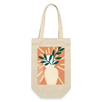 Florale Blumenformen - Geschenkbeutel für Flaschen - Natur - Vorne