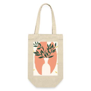 Florale Blumenformen - Geschenkbeutel für Flaschen - Natur - Vorne